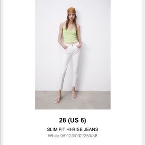 Zara women’s white jeans size 28 brand new